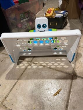Fisher-Price White, Blue & Green Interactive Kids Soccer Goal